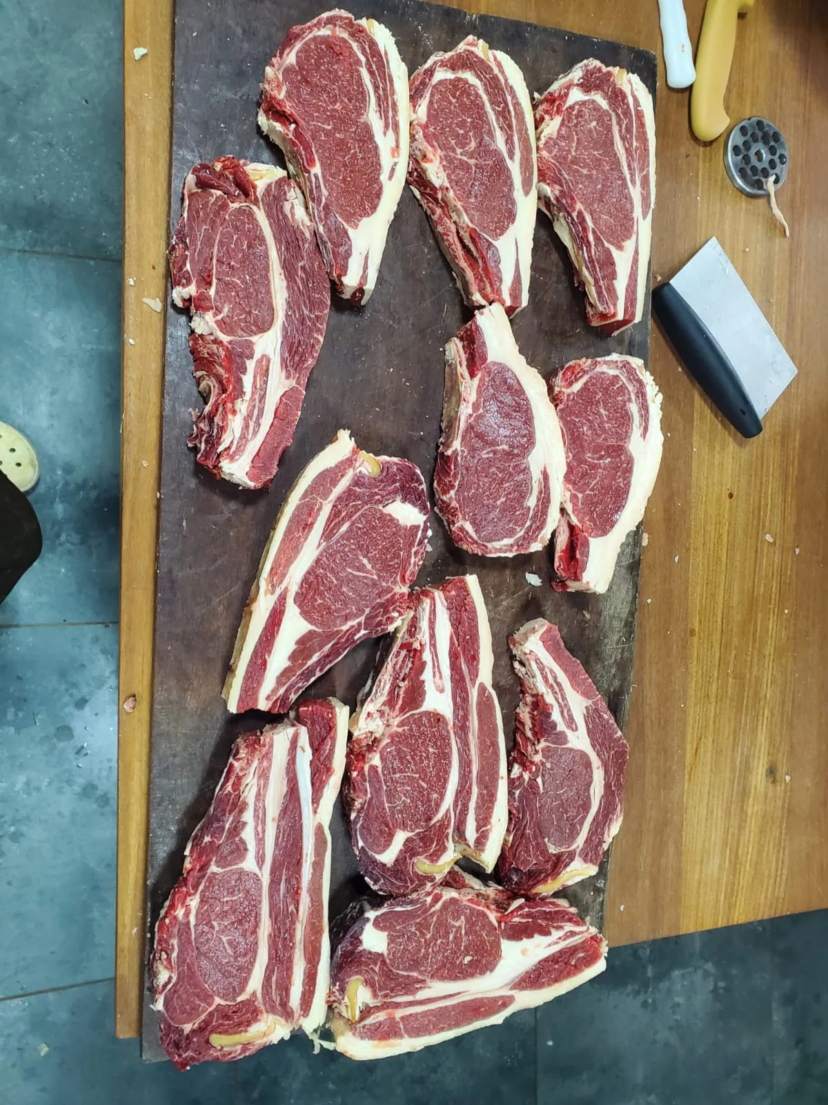 Steaks cut from our own beef